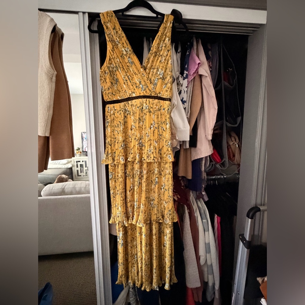 Lulu's Yellow Floral Maxi Dress